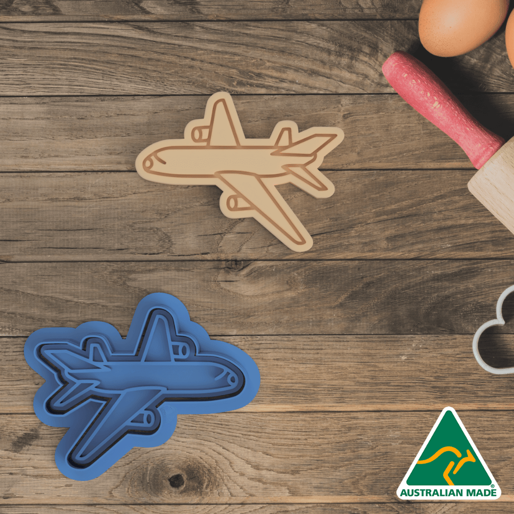 Australian Cookie Cutters Cookie Cutters Airplane Cookie Cutter and Embosser Stamp