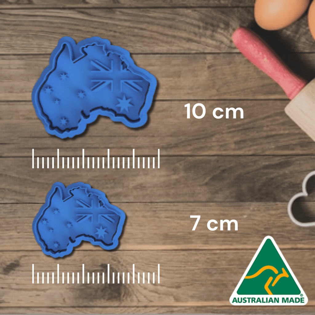 Australian Cookie Cutters Cookie Cutters Australia Day- Aussie Flag + Map Cookie Cutter And Embosser Stamp