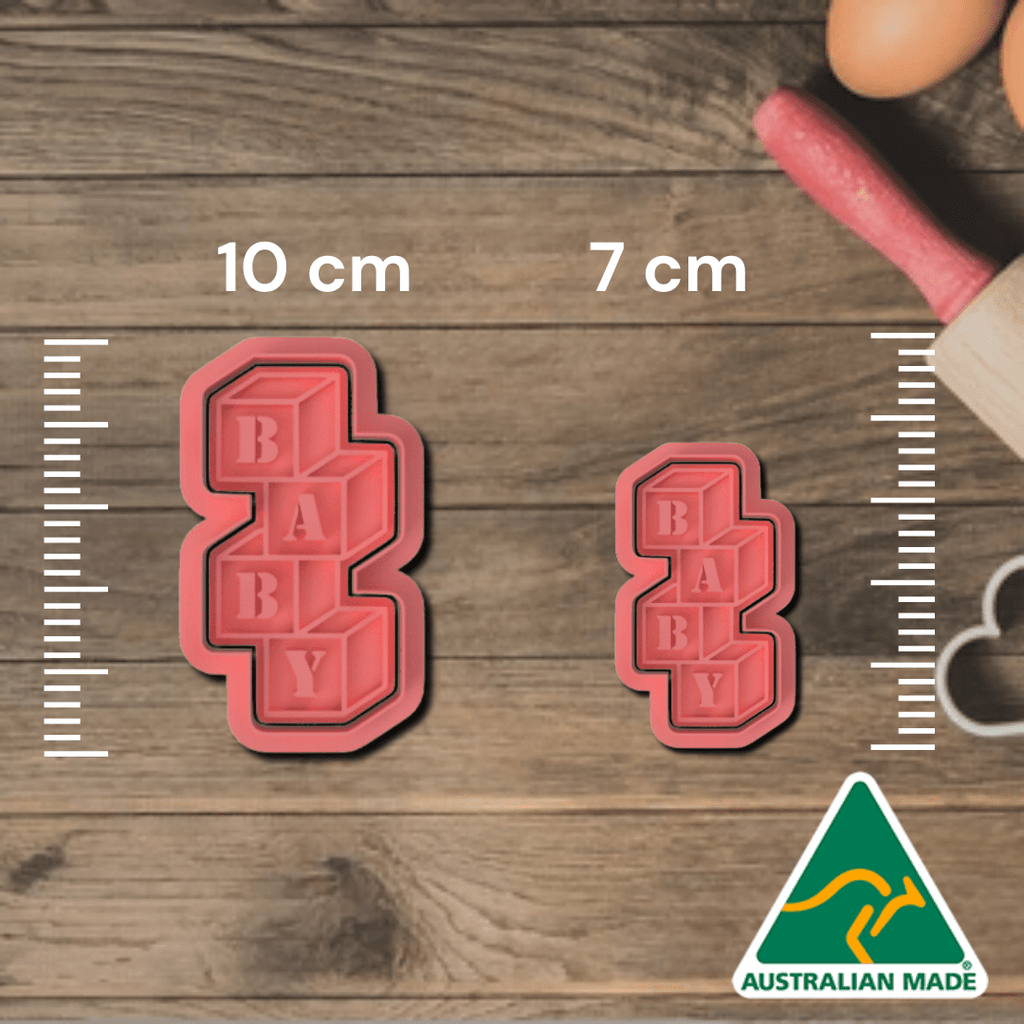 Australian Cookie Cutters Cookie Cutters Baby Blocks Cookie Cutter and Embosser Stamp