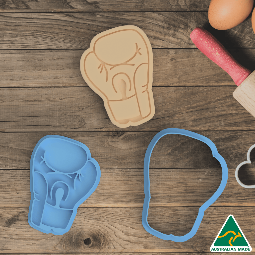 Australian Cookie Cutters Cookie Cutters Boxing Gloves Set - Cookie Cutter and Embosser Stamp