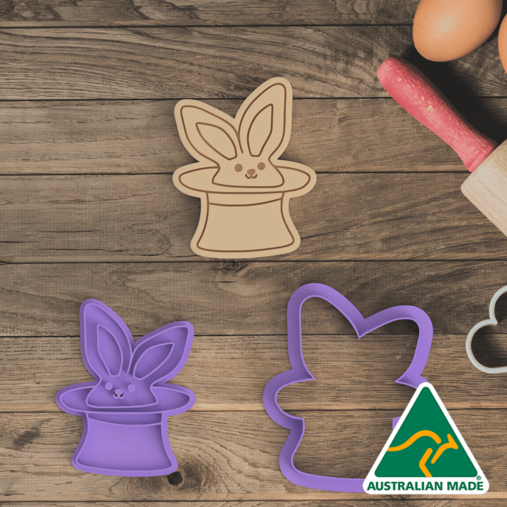 Bunny in the Hat Cookie Cutter and Embosser Stamp