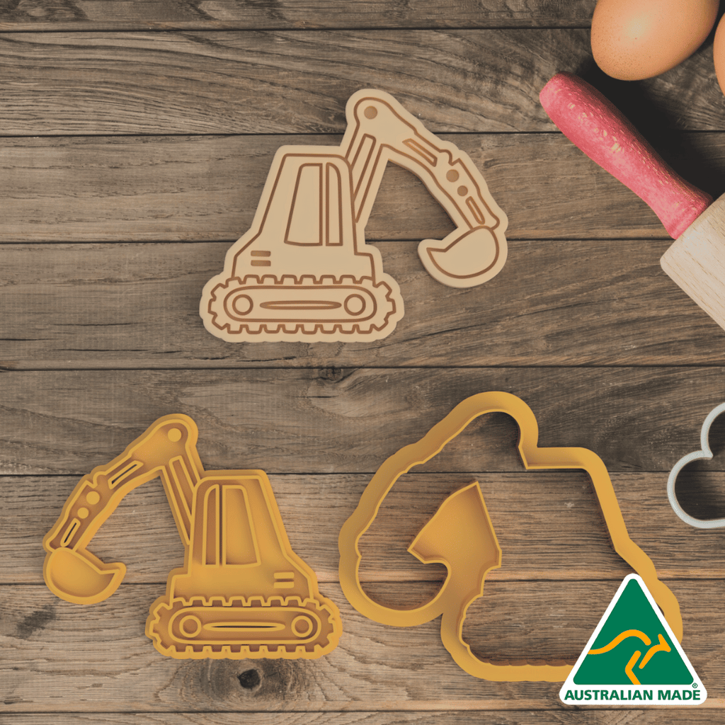 Australian Cookie Cutters Cookie Cutters Construction Set 4 V2 Cookie Cutter and Embosser Stamp