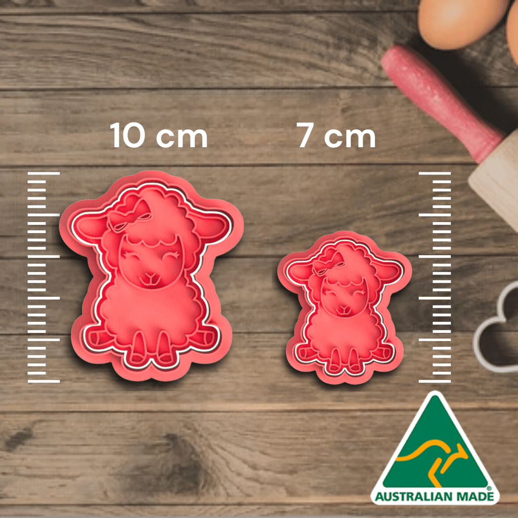 Cute Lamb Cookie Cutter and Embosser Stamp