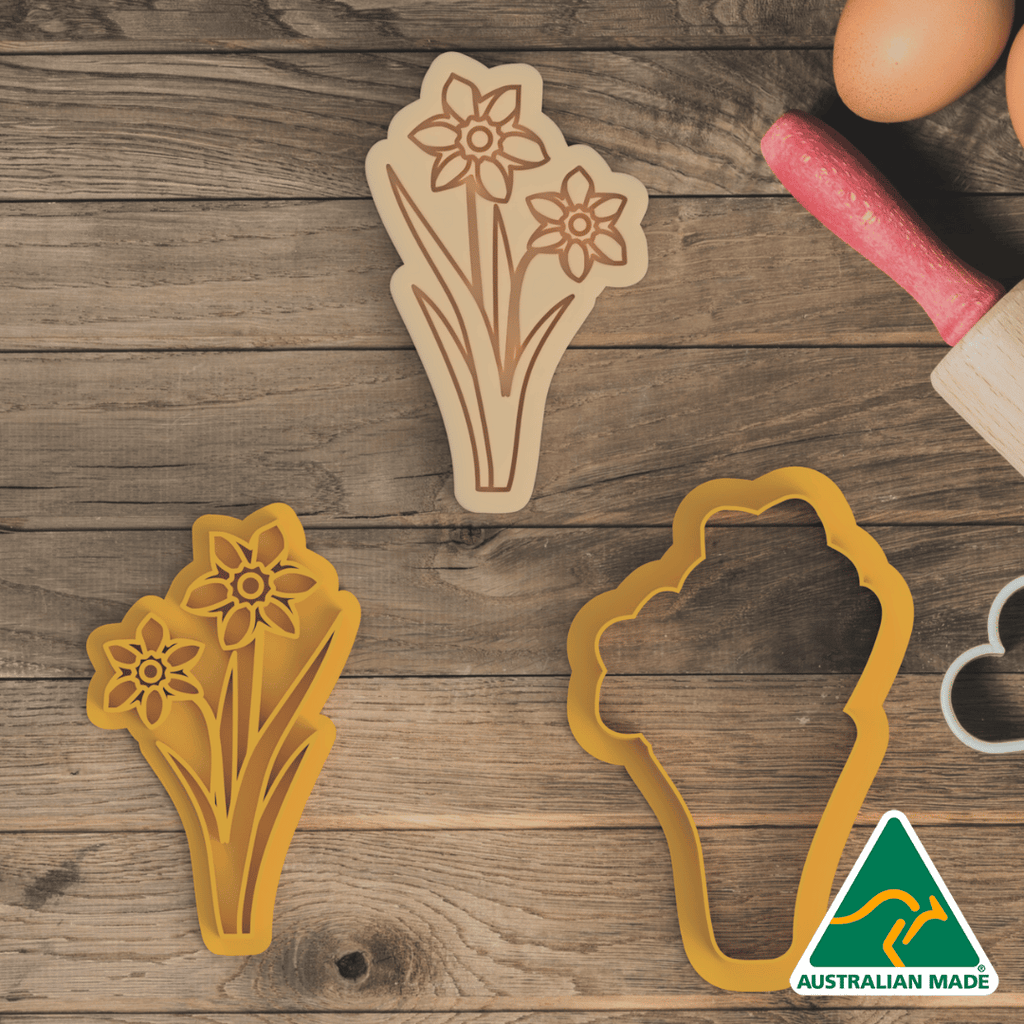 Daffodil Cookie Cutter and Embosser Stamp