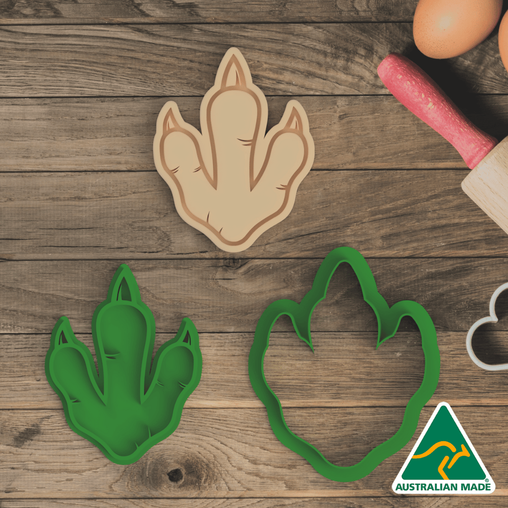 Dino Footprint Cookie Cutter and Embosser Stamp