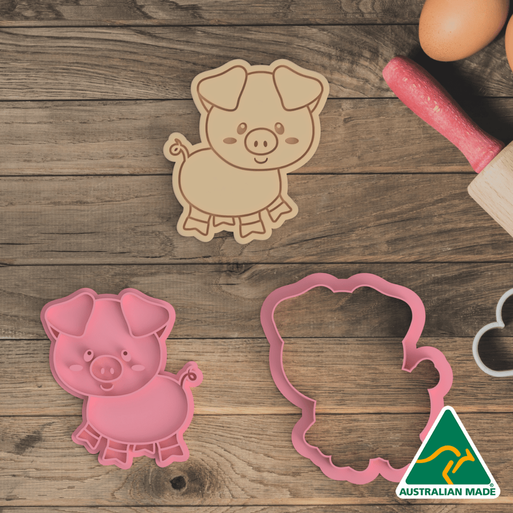 Farm Collection - Pig Body Cookie Cutter and Embosser Stamp