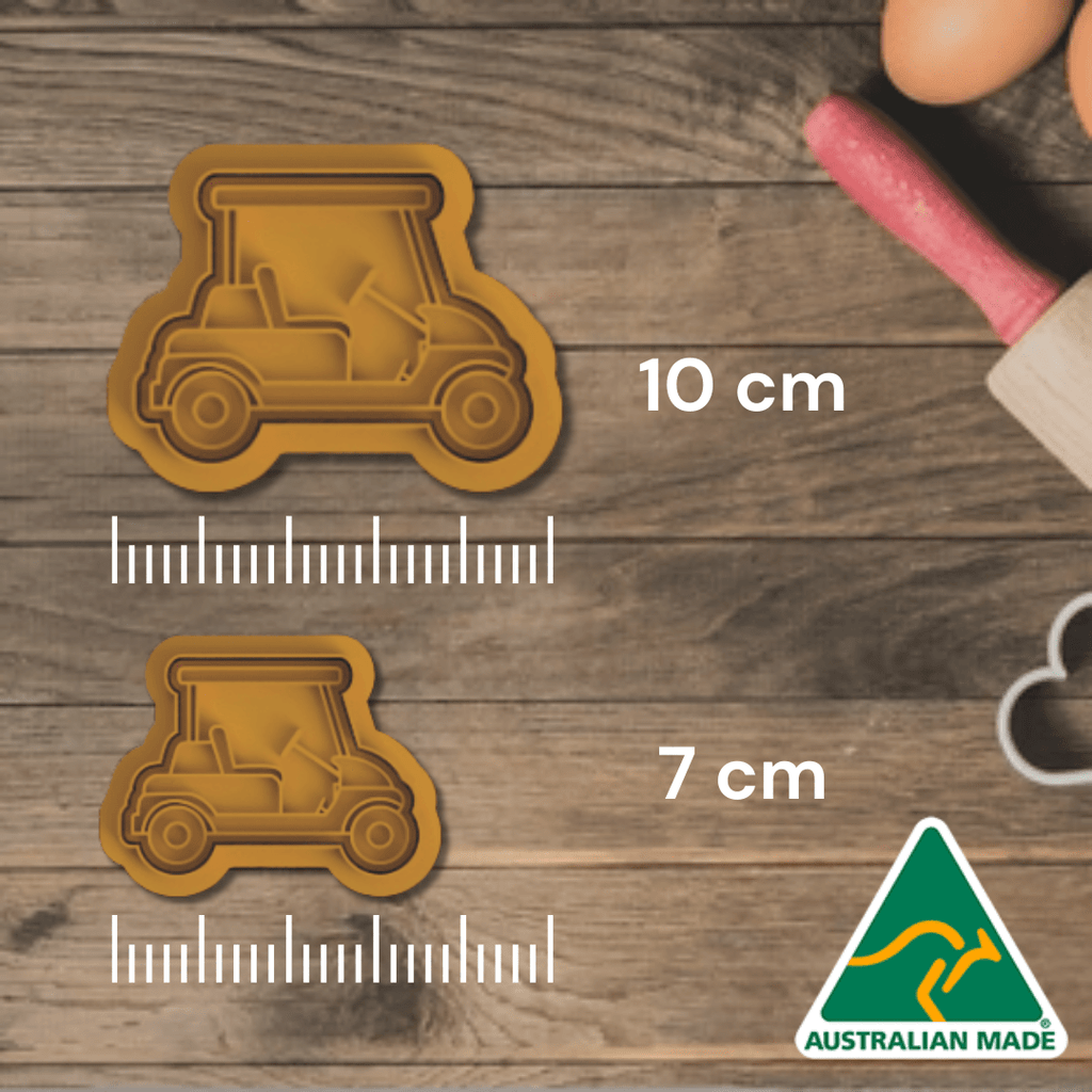 Australian Cookie Cutters Cookie Cutters Golf Cart Cookie Cutter and Embosser Stamp