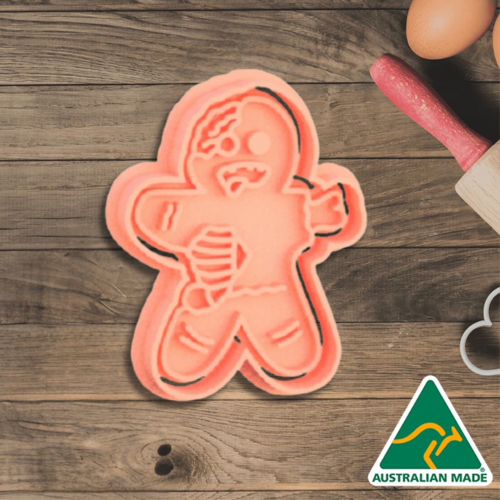 Halloween Zombie Gingerbread Man Cookie Cutter And Embosser Stamp