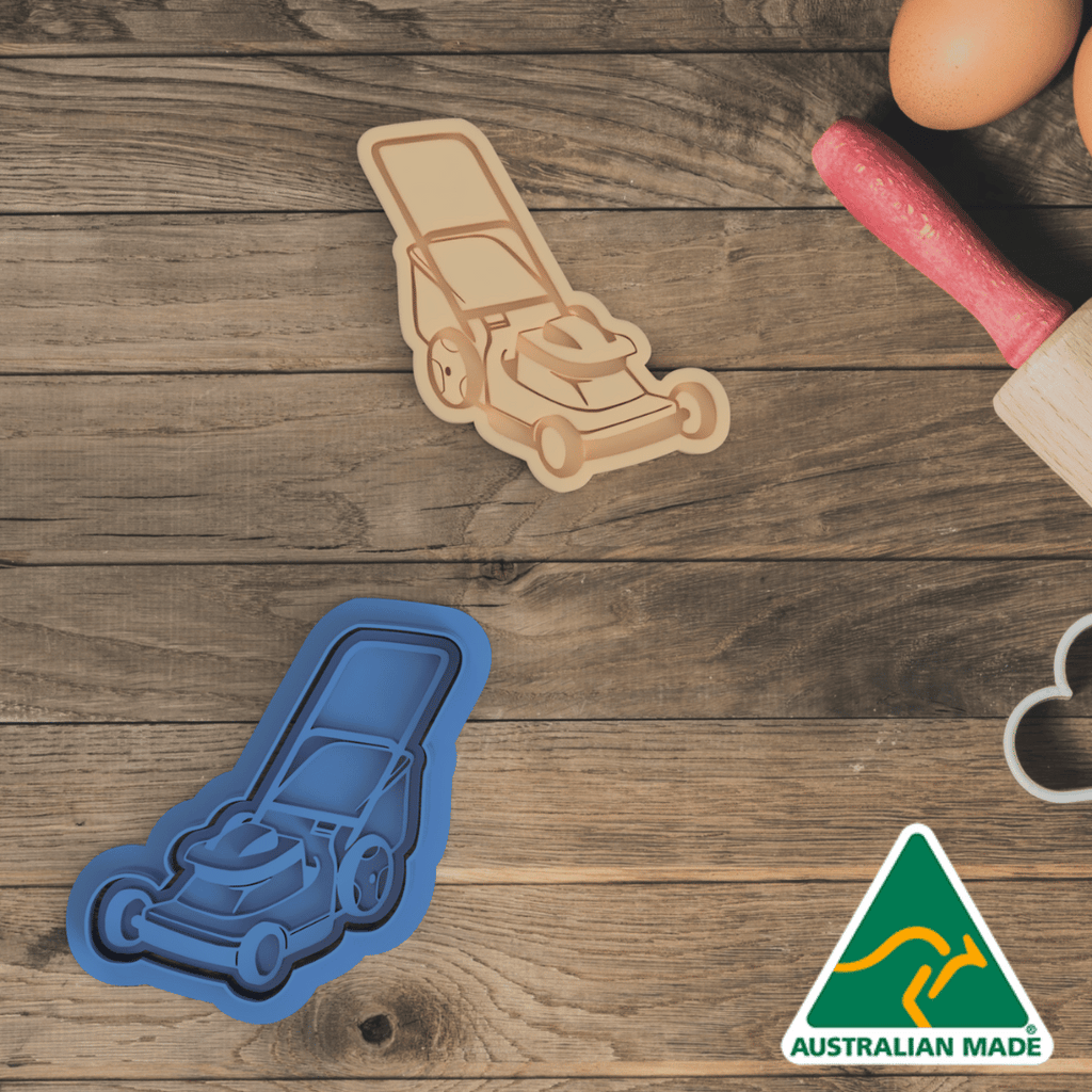 Lawnmower Cookie Cutter and Embosser Stamp