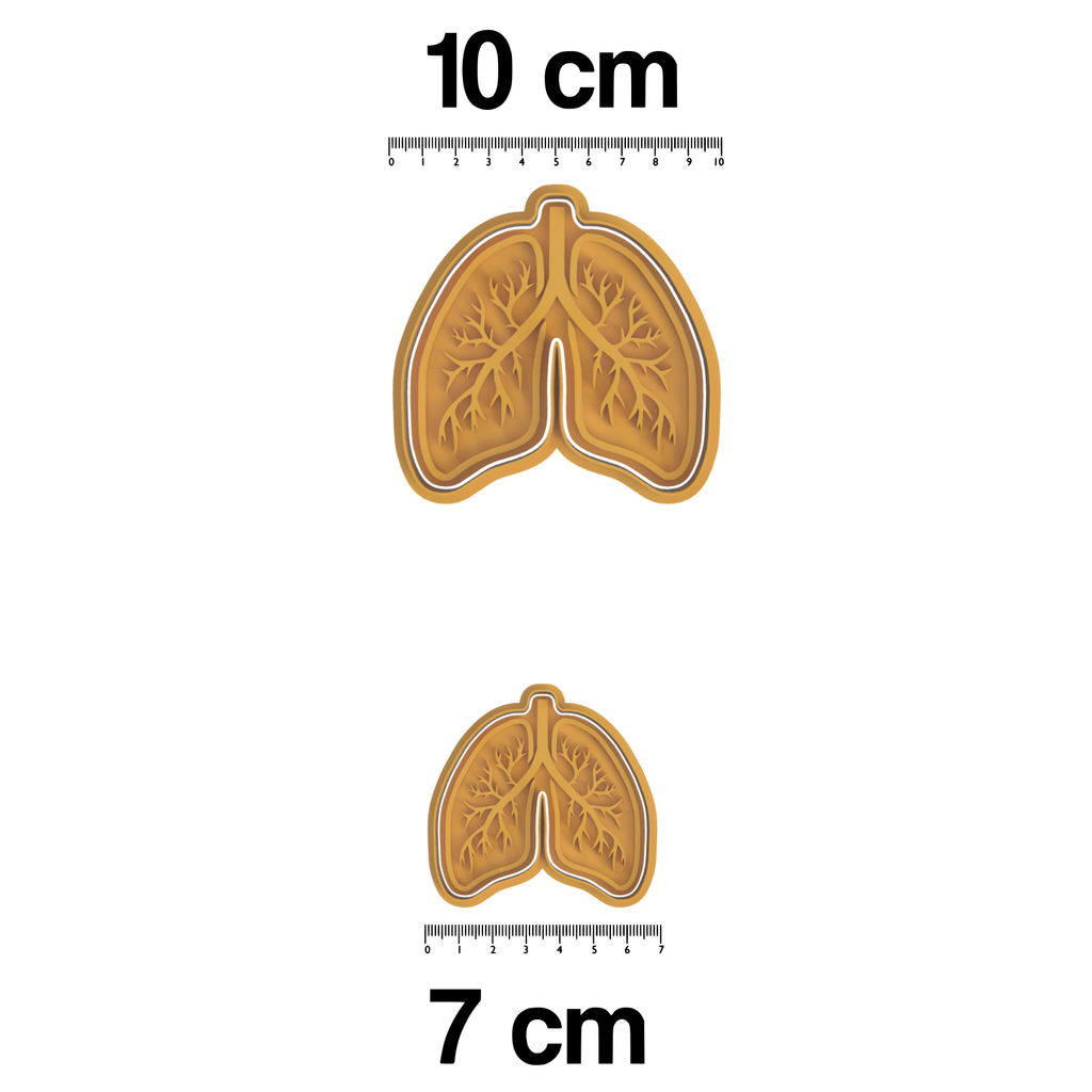 Lungs Cookie Cutter and Embosser Stamp