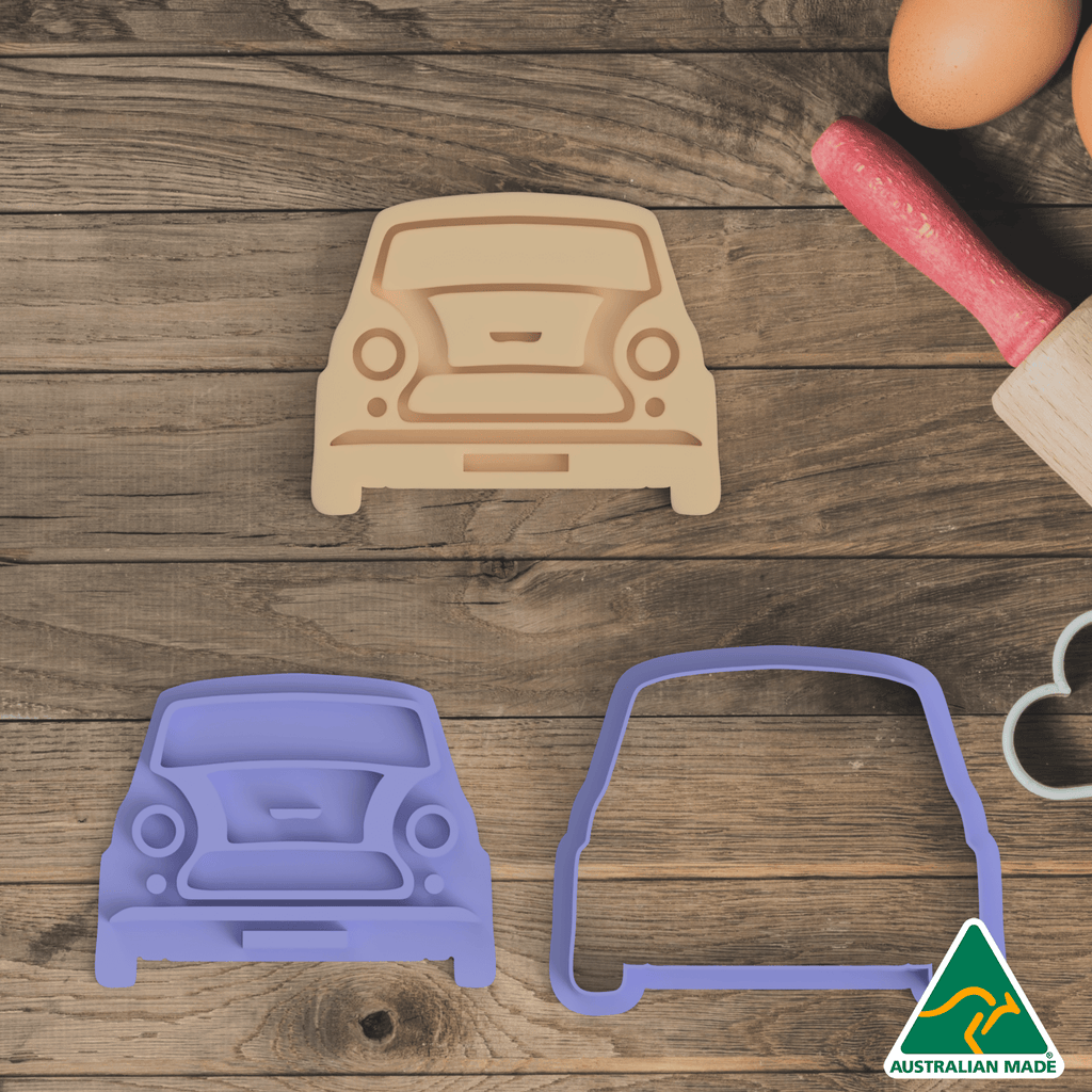 Australian Cookie Cutters Cookie Cutters Mini Cooper Cookie Cutter and Embosser Stamp