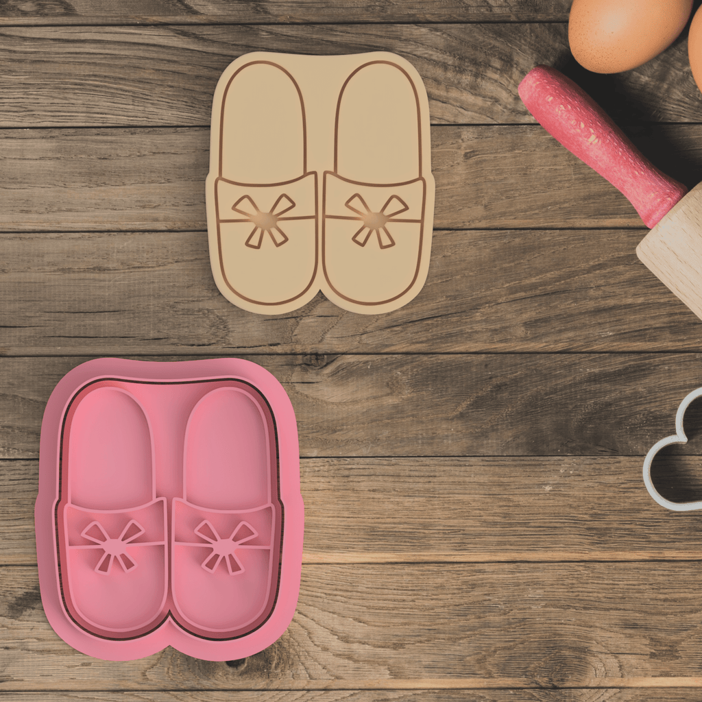 Spa Slippers Cookie Cutter and Embosser Stamp