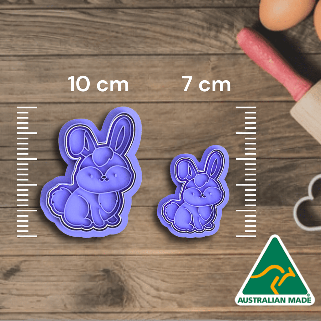 Purple Bunny Cookie Cutter and Embosser Stamp