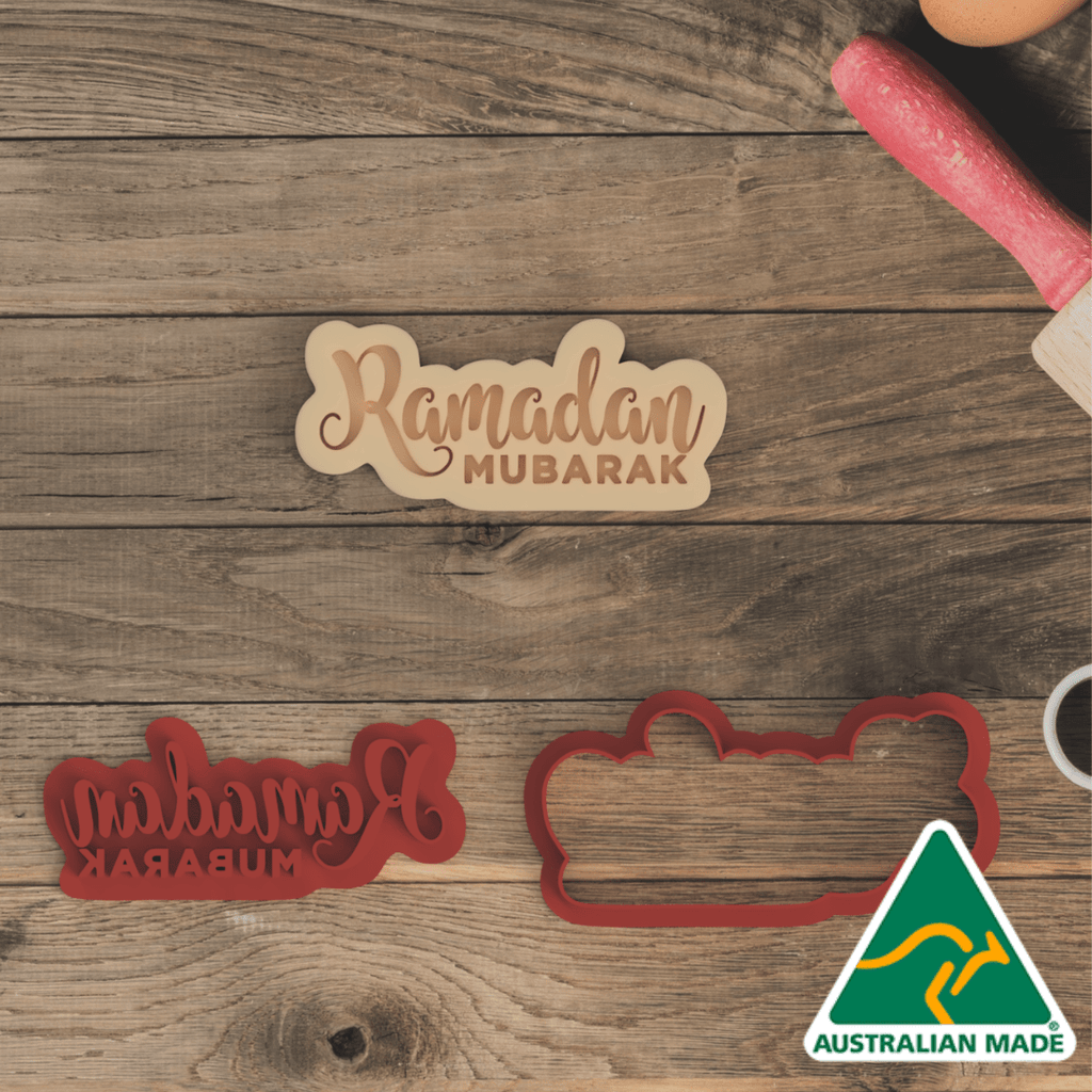 Ramadan Mubarak Cookie Cutter and Embosser Stamp