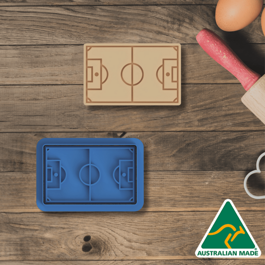 Australian Cookie Cutters Cookie Cutters Soccer Field Cookie Cutter and Embosser Stamp