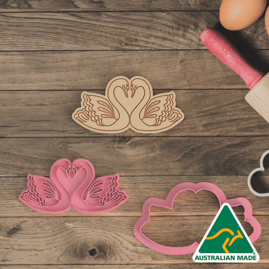 Love Swans Cookie Cutter and Embosser Stamp