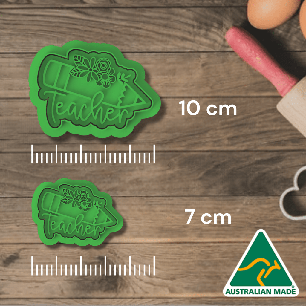 Teacher Pencil Cookie Cutter and Embosser Stamp