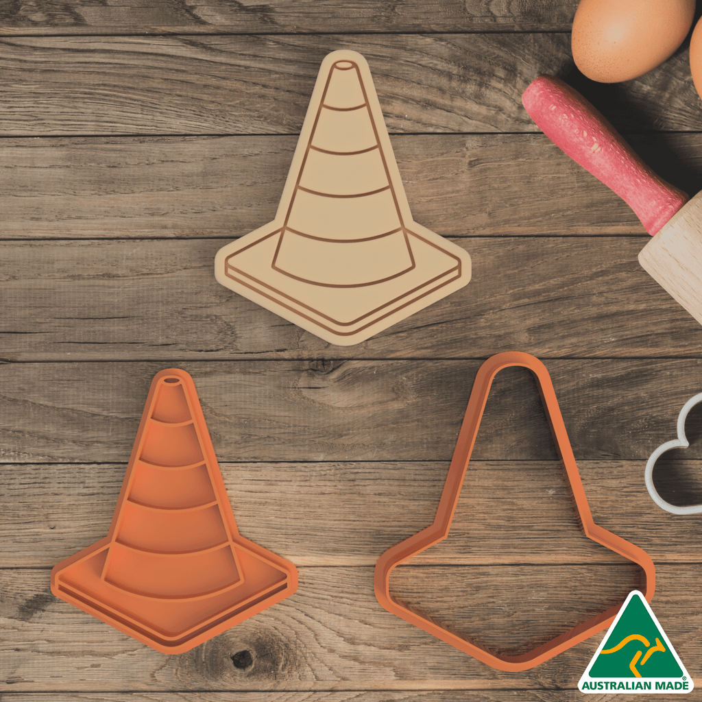 Traffic Cone Cookie Cutter and Embosser Stamp