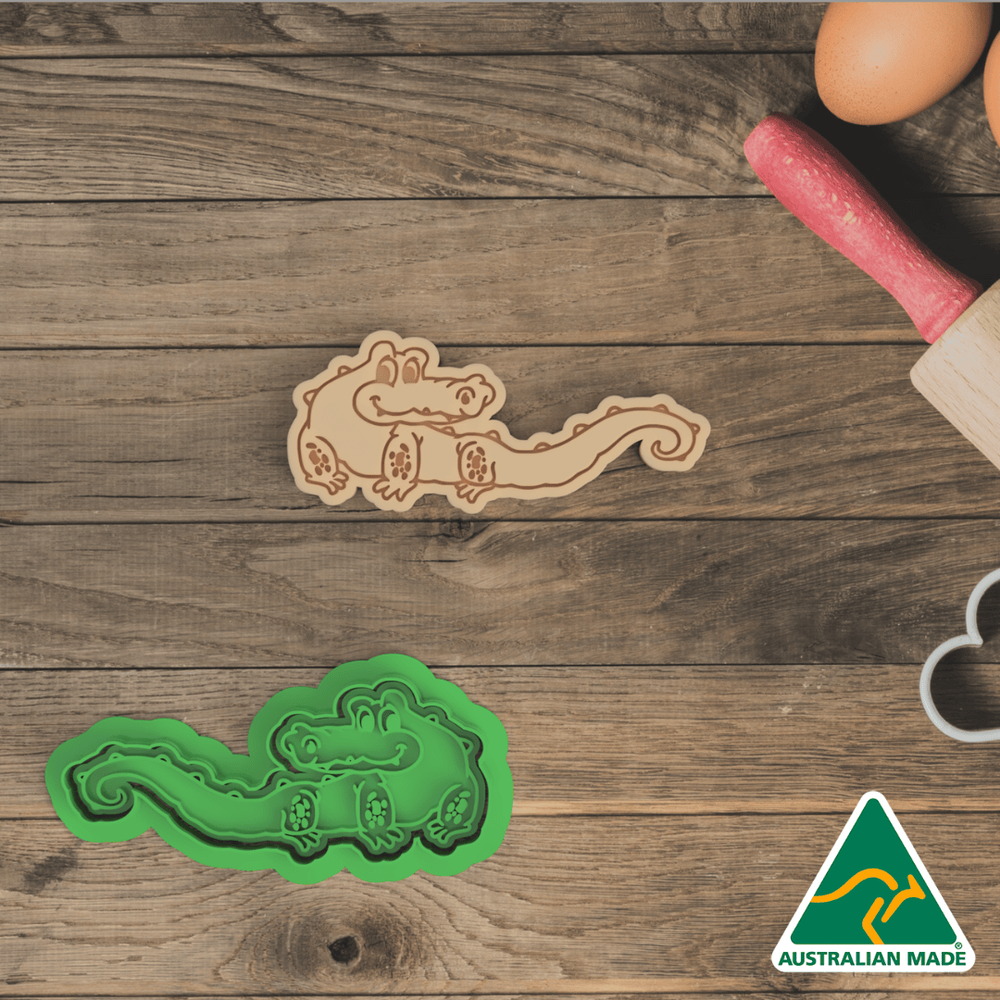 Crocodile Cookie Cutter And Embosser Stamp