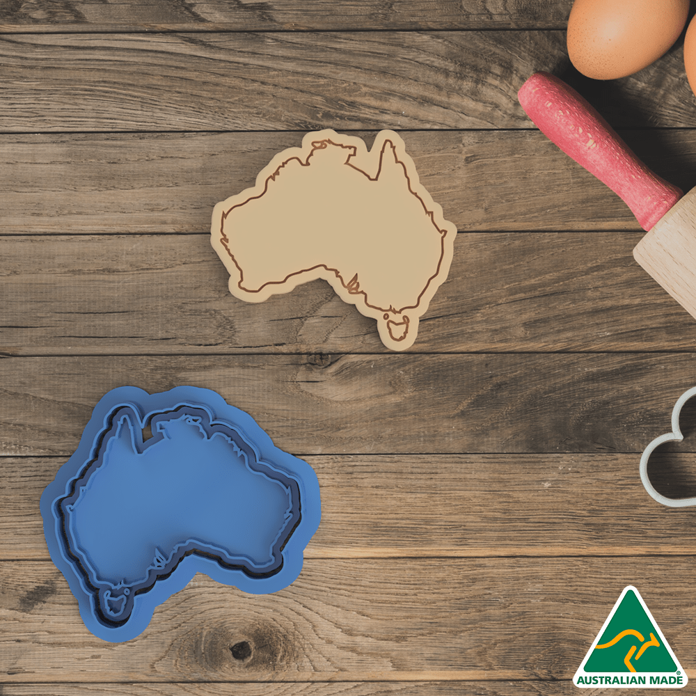 Australia Contour Cookie Cutter And Embosser Stamp