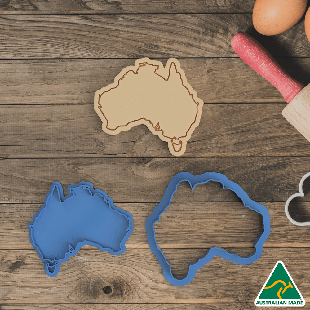 Australia Contour Cookie Cutter And Embosser Stamp