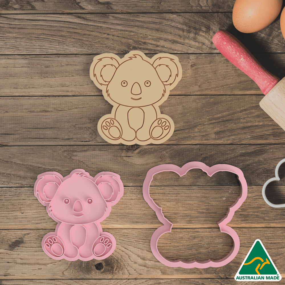 Australian Cookie Cutters Cookie Cutters Baby Koala Cookie Cutter and Embosser Stamp