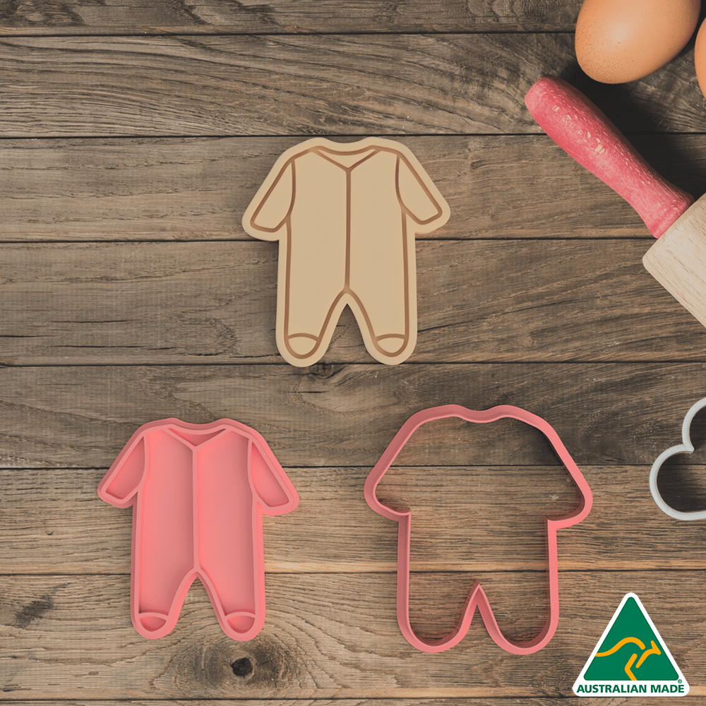 Australian Cookie Cutters Cookie Cutters Baby Onesie Cookie Cutter and Embosser Stamp