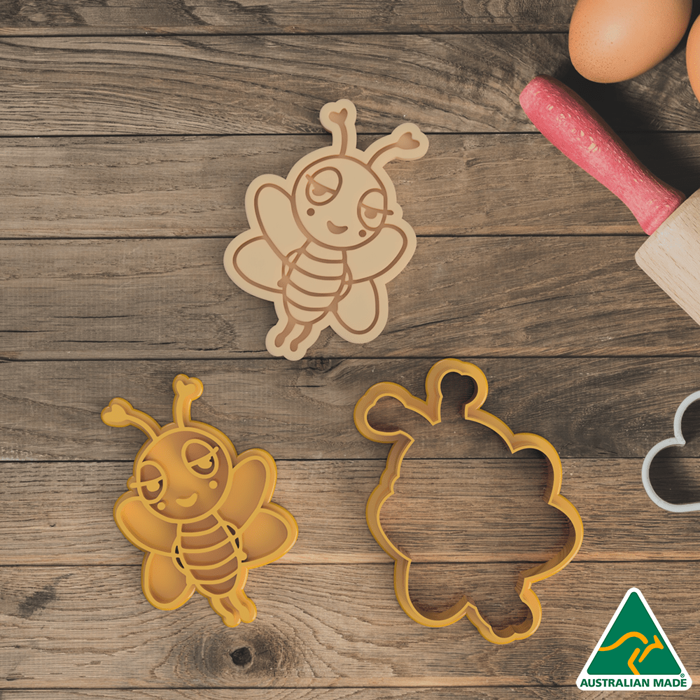 Australian Cookie Cutters Cookie Cutters Bee Cookie Cutter and Embosser Stamp