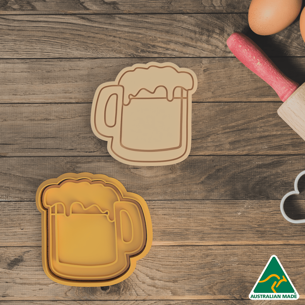 Australian Cookie Cutters Cookie Cutters Beer Cup - Cookie Cutter and Embosser Stamp