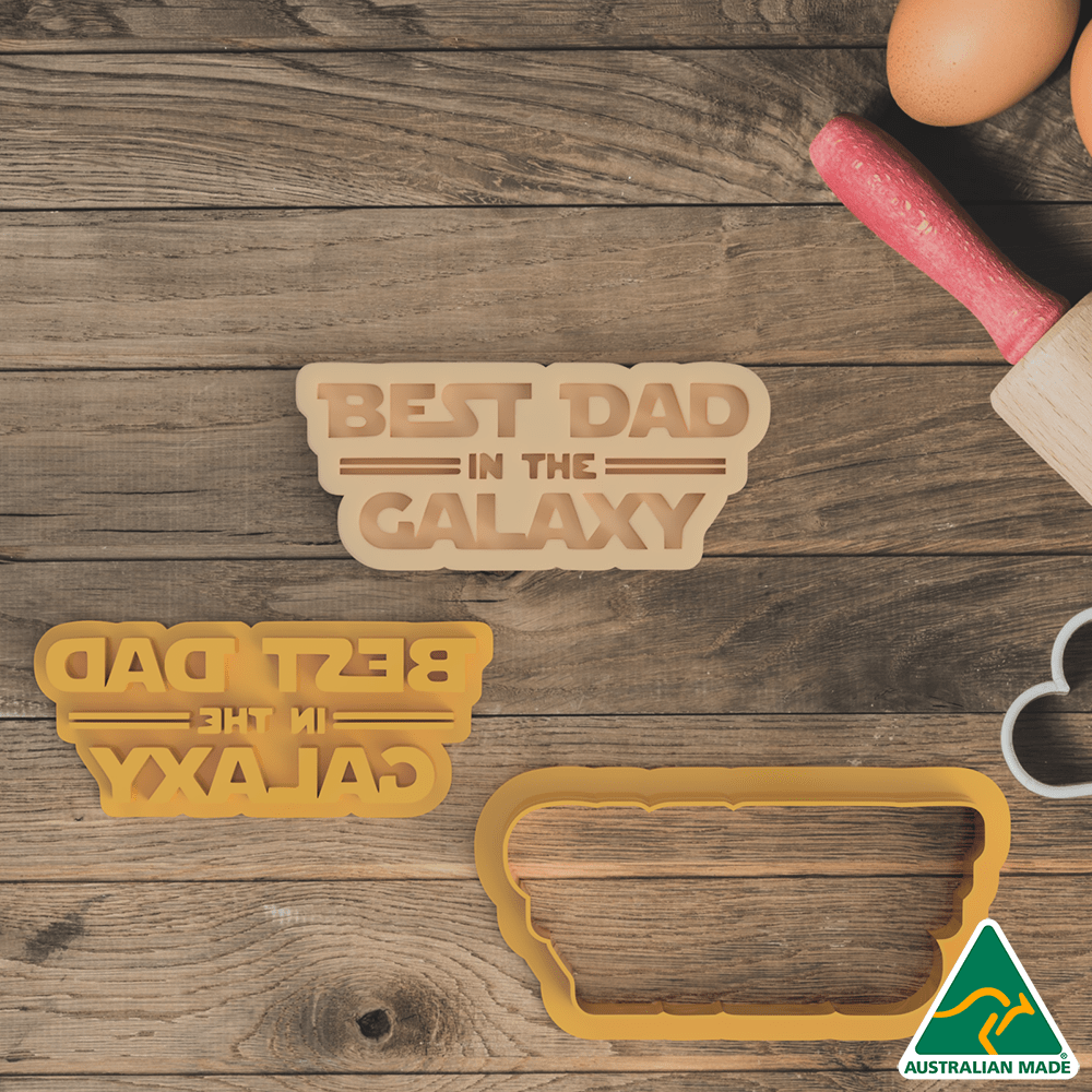 Best Dad in the Galaxy Cookie Cutter and Embosser Stamp