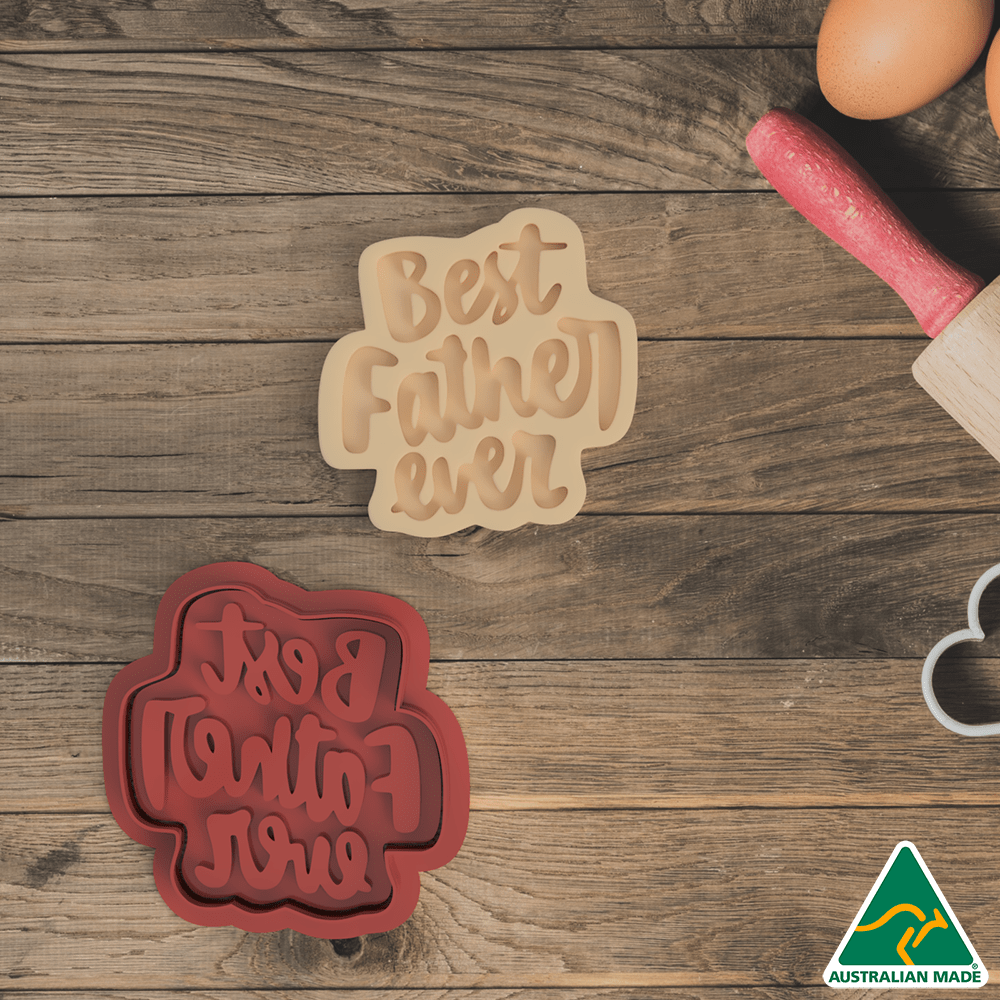 Australian Cookie Cutters Cookie Cutters Best Father Ever Cookie Cutter and Embosser Stamp