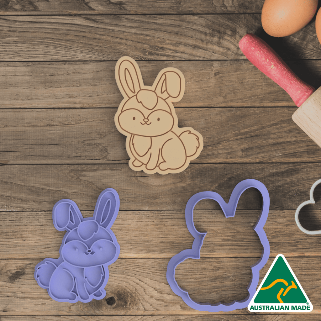 Purple Bunny Cookie Cutter and Embosser Stamp