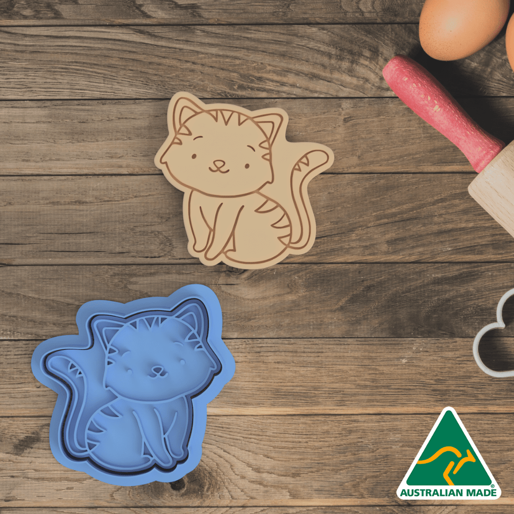 Cat Cookie Cutter and Embosser Stamp