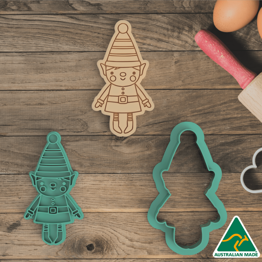 Christmas Gnome Elf Cookie Cutter And Embosser Stamp