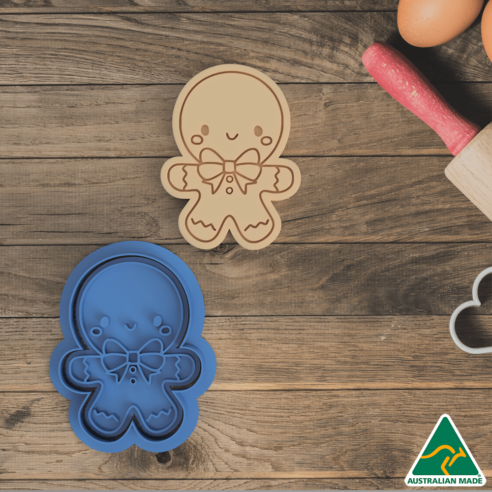 Australian Cookie Cutters Cookie Cutters Christmas Gingerbread Man Cookie Cutter and Embosser Stamp