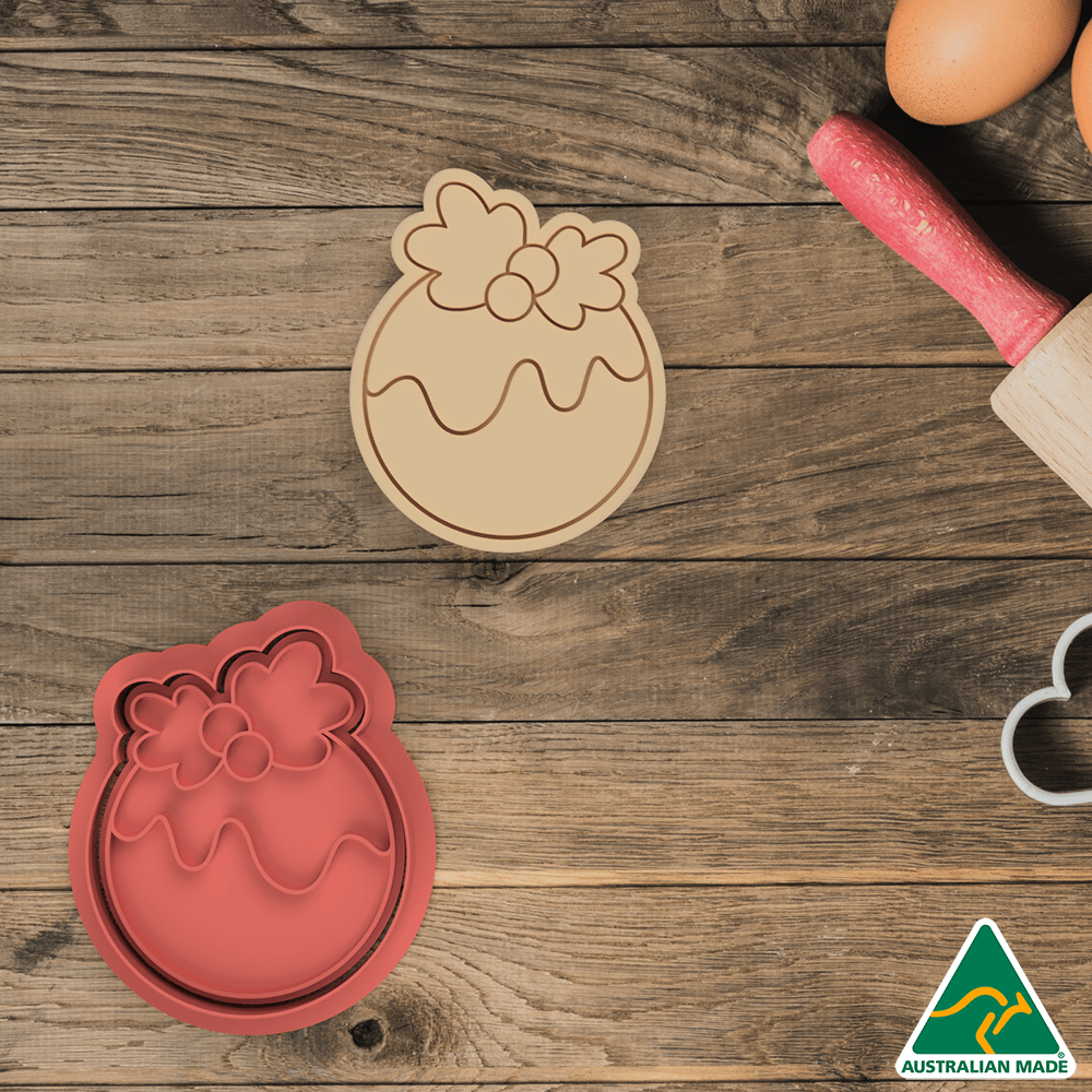 Australian Cookie Cutters Cookie Cutters Christmas Pudding Cookie Cutter and Embosser Stamp