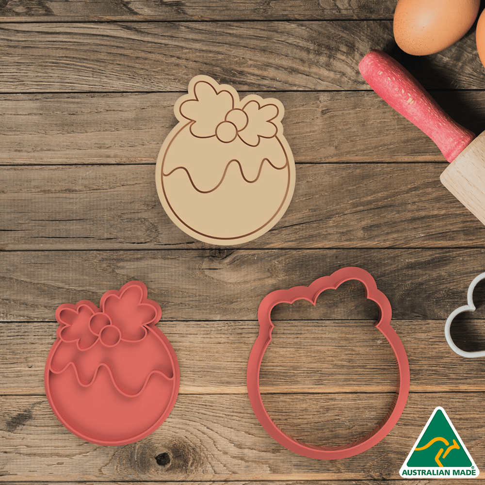 Christmas Pudding Cookie Cutter and Embosser Stamp