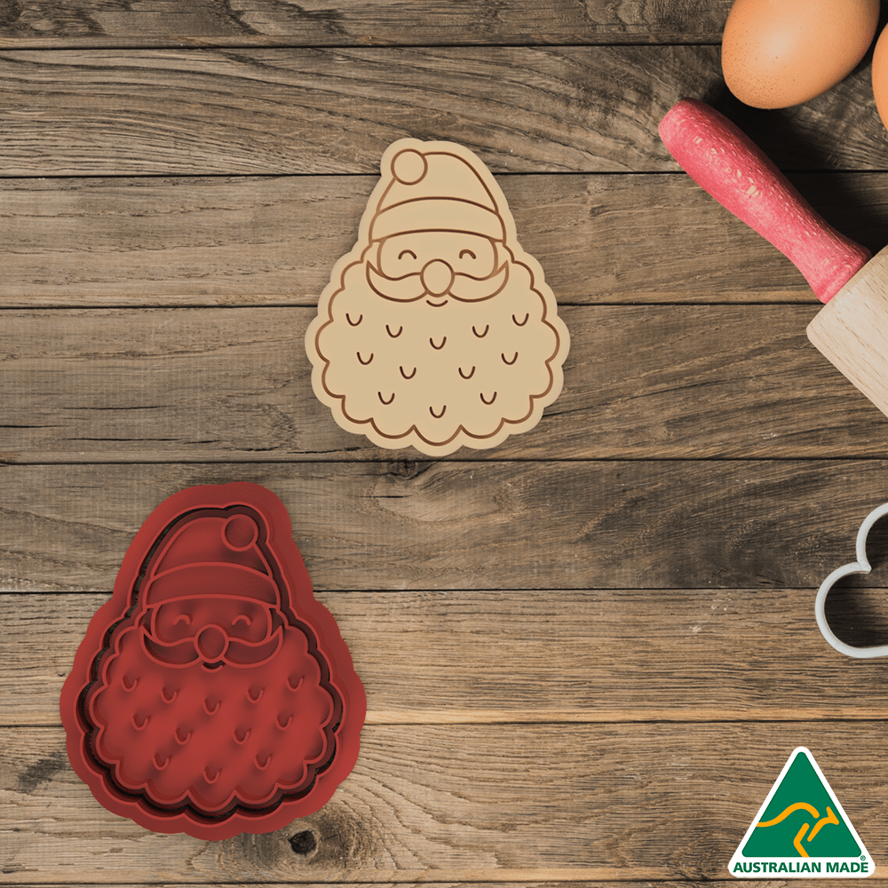 Christmas Santa Face Cookie Cutter and Embosser Stamp