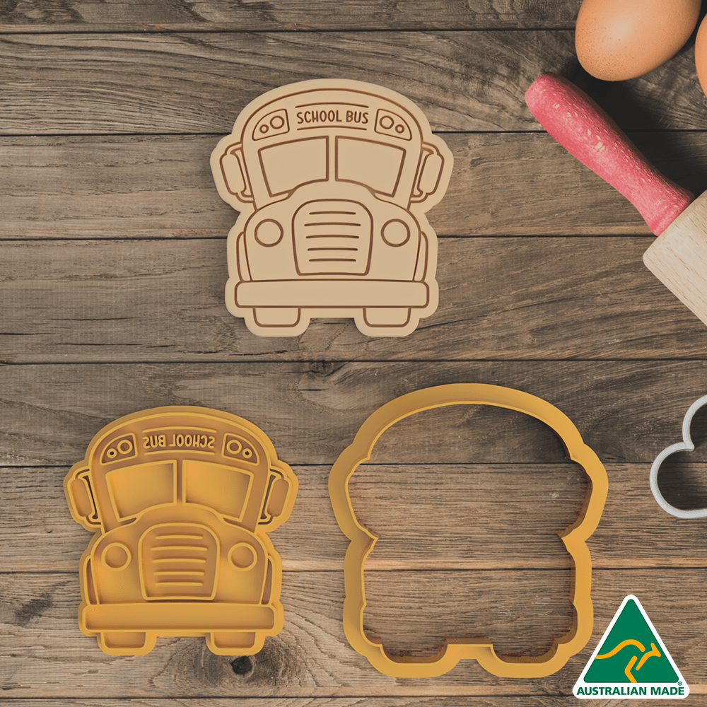 Yellow School Bus Cookie Cutter and Embosser Stamp