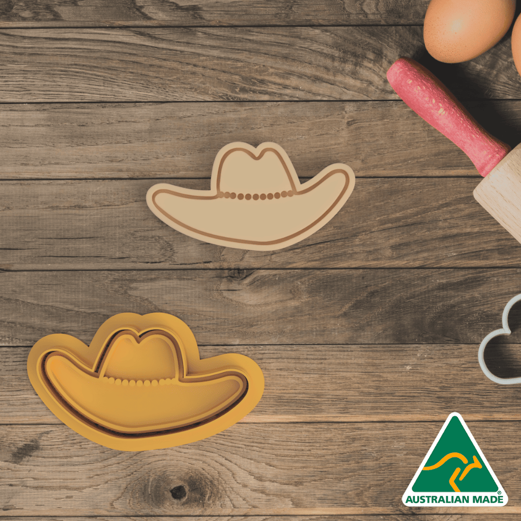 Australian Cookie Cutters Cookie Cutters Cowboy Hat Cookie Cutter and Embosser Stamp