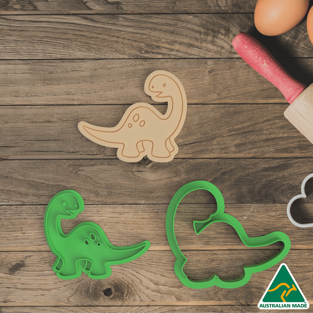 Australian Cookie Cutters Cookie Cutters Dinosaur- Brontosaurus Cookie Cutter and Embosser Stamp