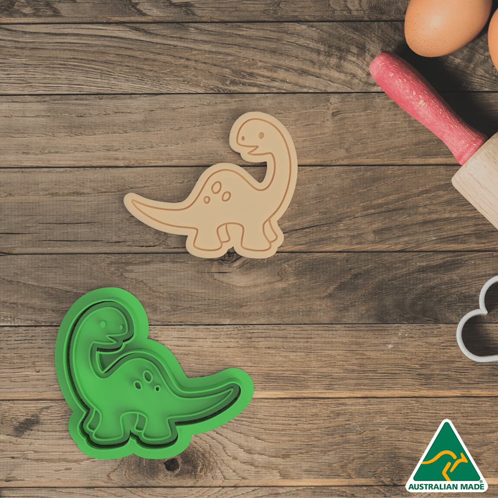 Australian Cookie Cutters Cookie Cutters Dinosaur- Brontosaurus Cookie Cutter and Embosser Stamp