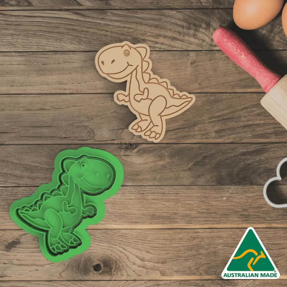 Rex the Dinosaur Cookie Cutter and Embosser Stamp