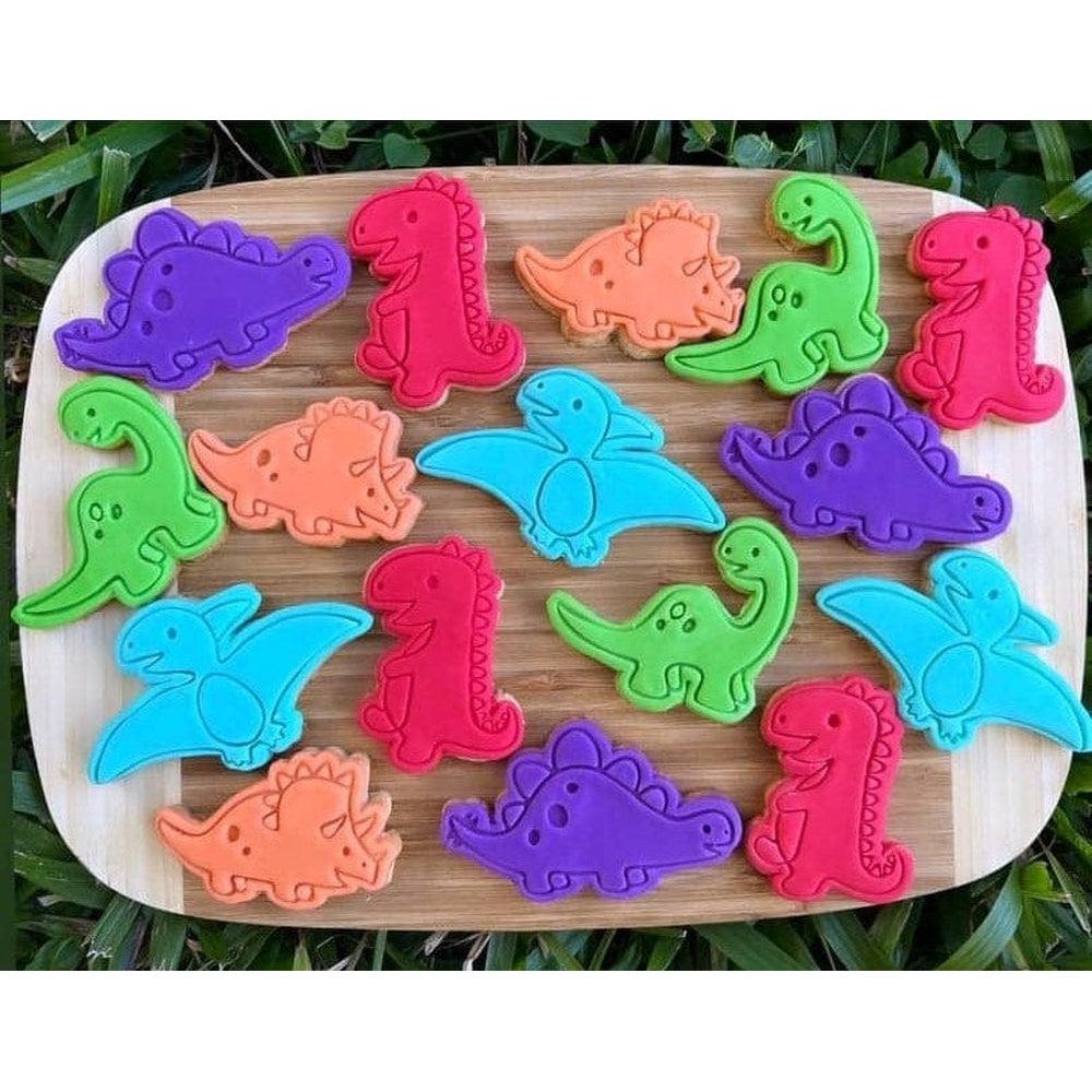 Australian Cookie Cutters Cookie Cutters Dinosaur Cookie Cutter and Embosser Stamp Set of 5