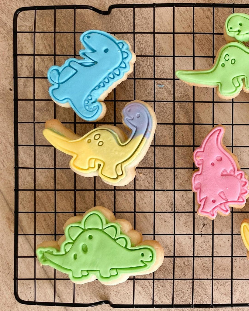 Australian Cookie Cutters Cookie Cutters Dinosaur Cookie Cutter and Embosser Stamp Set of 5