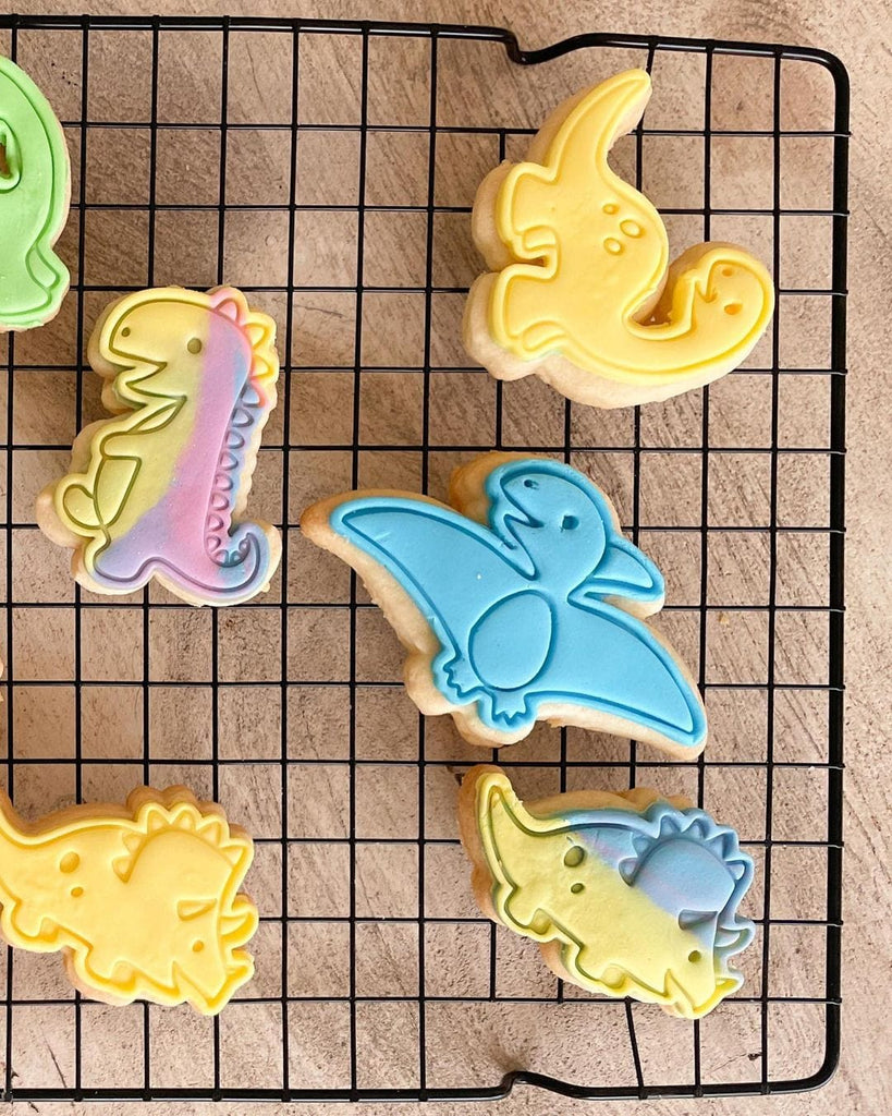 Dinosaur Cookie Cutter and Embosser Stamp Set of 5