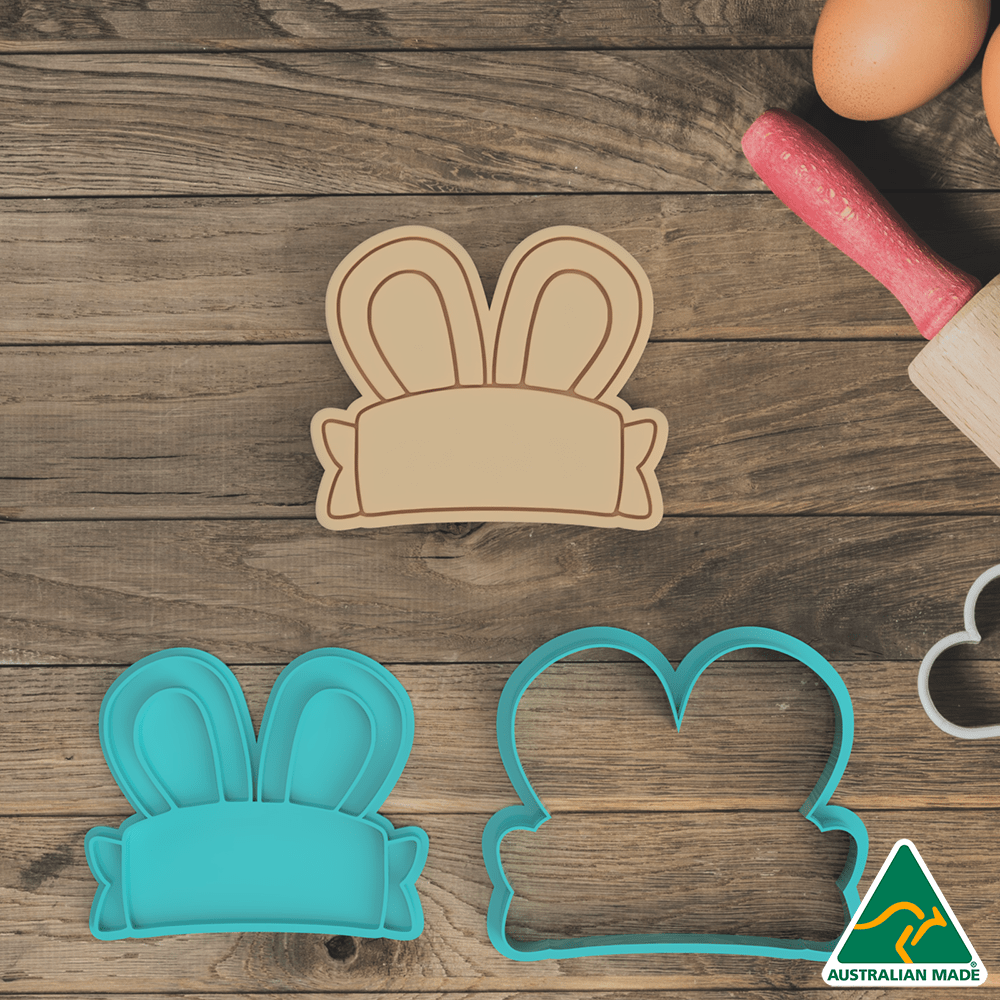 Easter Rabbit Ears Cookie Cutter and Embosser Stamp