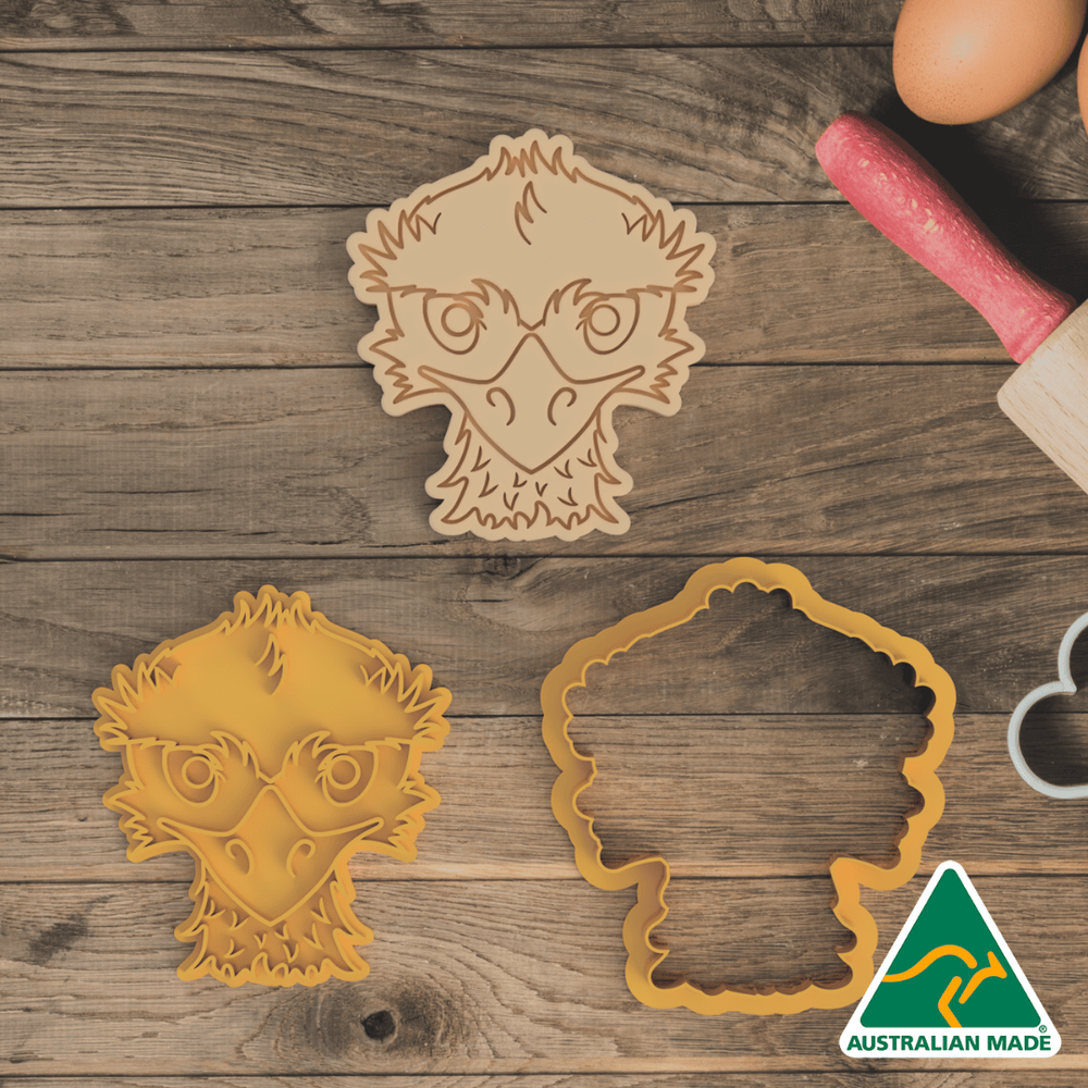 Emu Head Cookie Cutter And Embosser Stamp