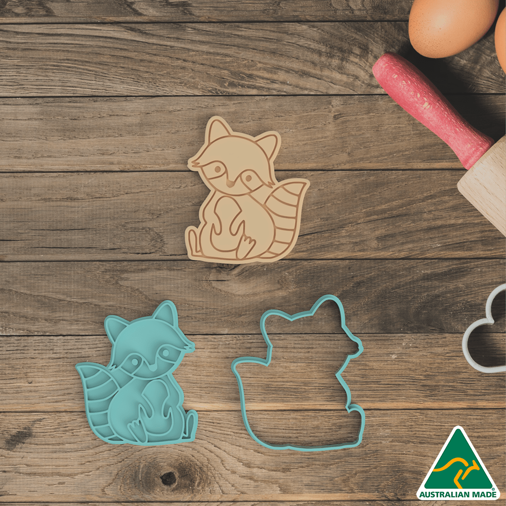 Forest Animals- Raccoon Cookie Cutter And Embosser Stamp