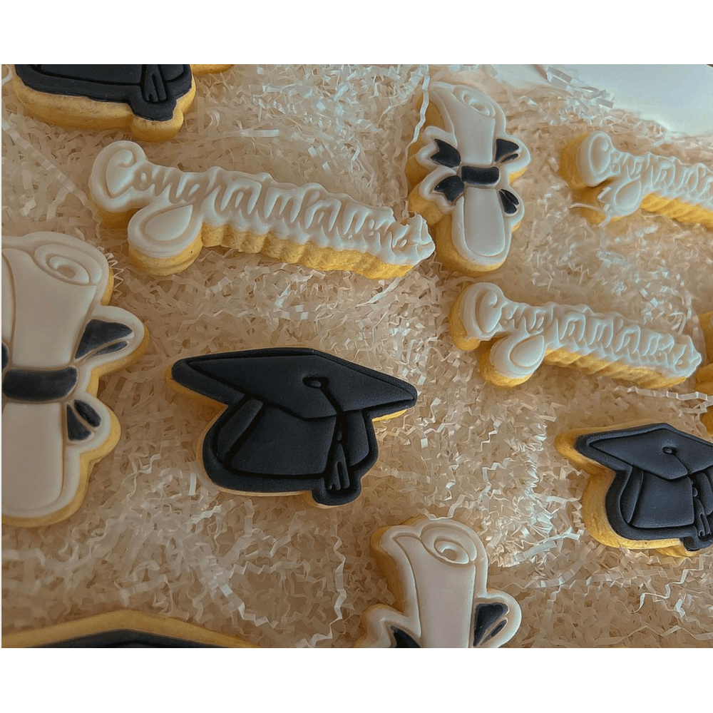 Graduation Cap Cookie Cutter and Embosser Stamp